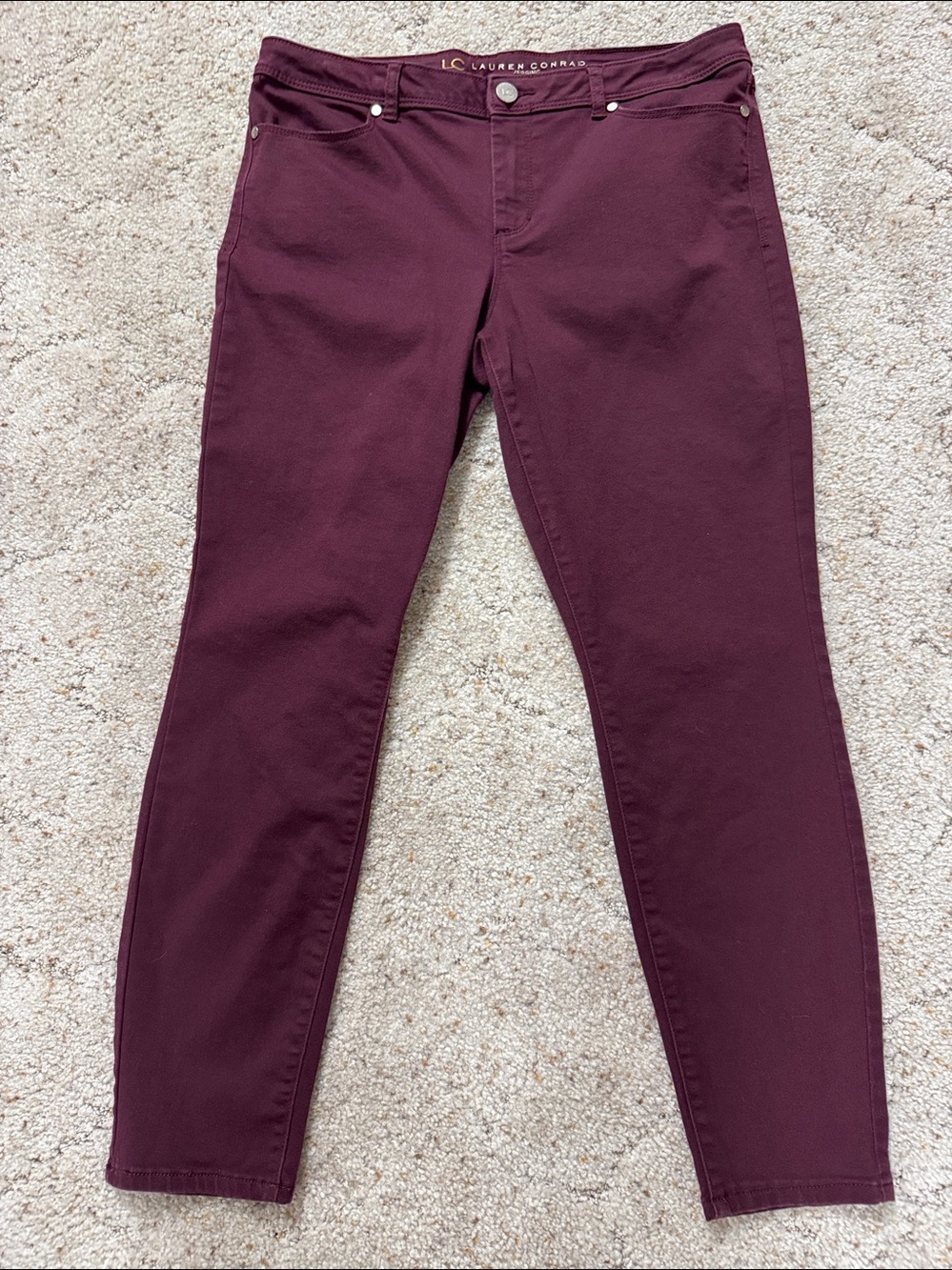 LC Lauren Conrad Women's Dark Purple Ankle Jeans